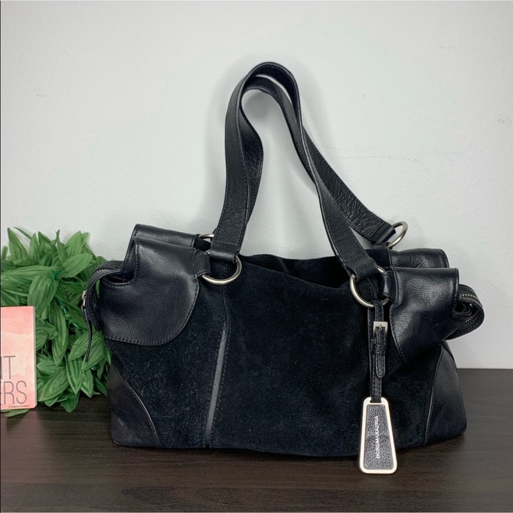 BCBG maxazria suede satchel